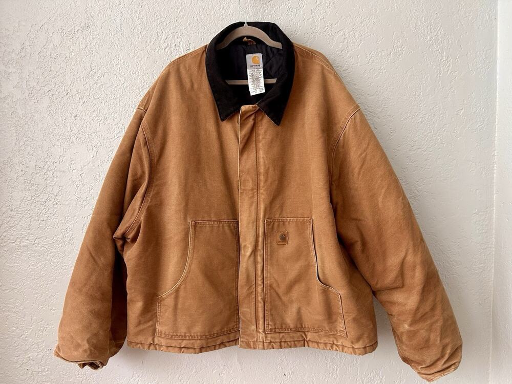 Carhartt J22 BRN Traditional Jacket Mens 5XL Brown Duck Quilt Lined Workwear